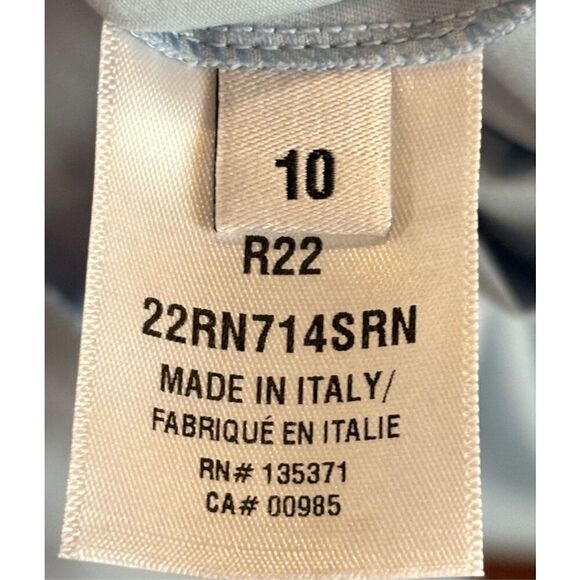 Oscar de la Renta Oversized High-low Stretch Cotton Shirt in Blue Topaz Size 10 - Picture 11 of 12